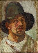 Theo van Doesburg Selfportrait with hat. France oil painting artist